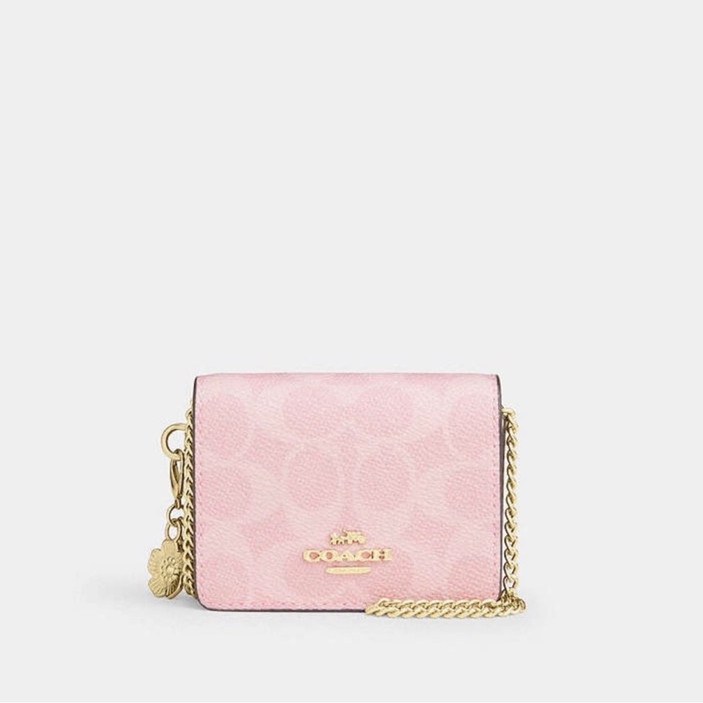 Coach Powder Pink Wallet on Chain
